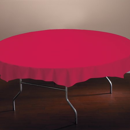 Hoffmaster 82" Red Plastic Octy-Round Tablecloths, PK12 112011